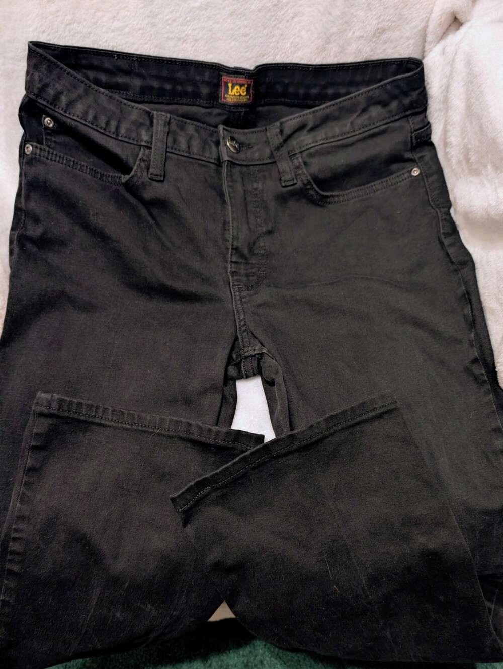 Lee Women's Black Regular Stretchy Slight Flare Leg Jeans Size 10